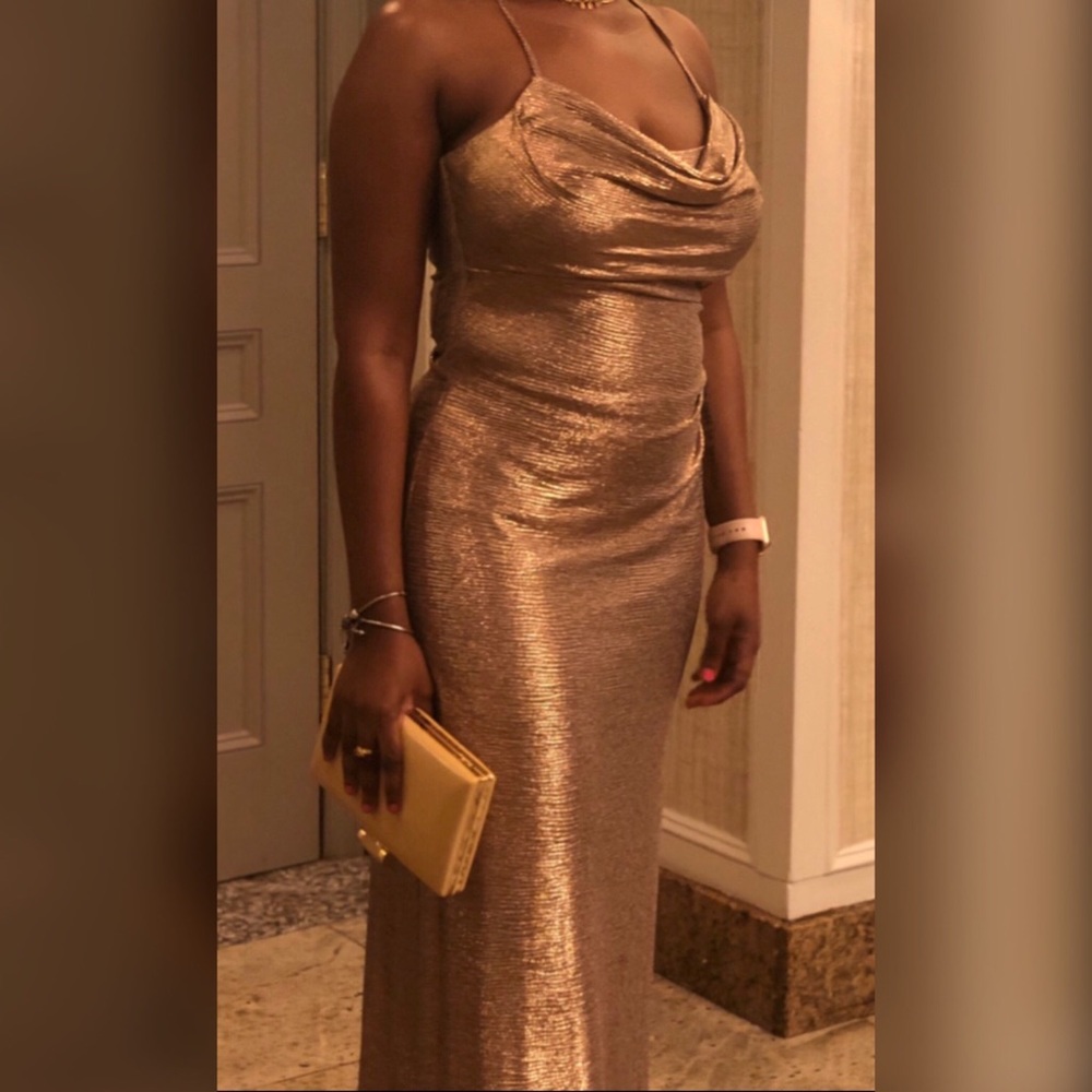 Gold Spaghetti Strap Dress